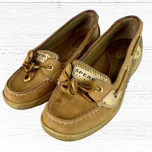 SPERRY Women’s Size 6.5 Shoes Loafers Boat Slip-On Gold Sequin Accents